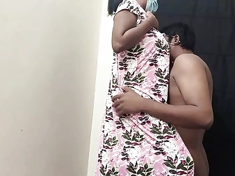 Desi aunty with a gigantic donk & gullet gives her tenant the oral he covets