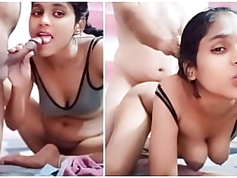 Desi cutie Riya Bhabh1 takes a stiff pummeling after sucking her neighbor's