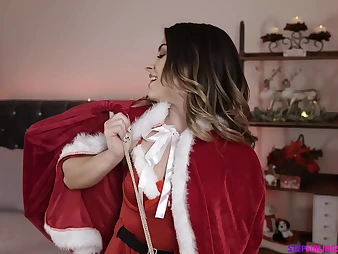 Jay Romero & Chanel Camryn entice and eat each other's pussies for Christmas