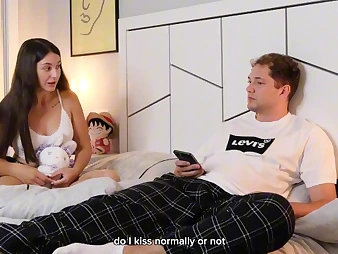 MyHornyKitty and the brush stepbro market garden a sofa and obtain a super-hot