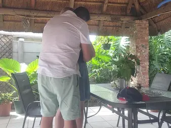 Hot blonde Venerated takes a creampie from their way neighbour's become man in a