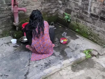 Stepmom gets a hot shower & a good humping in someone's skin little boys' room